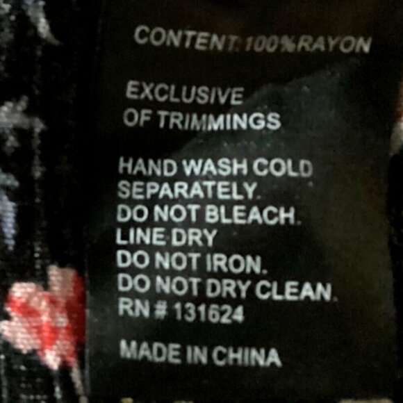 Calessa BOHO Colorful Floral Mixed Media Tiered Tunic Top Bell Sleeve XL #97N - Picture 9 of 9